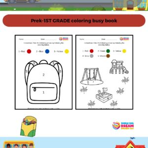 Prek-1ST Grade Back to School Coloring Busy Book