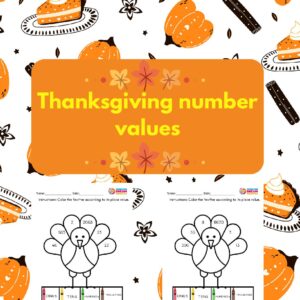 Thanksgiving Number Values Worksheet