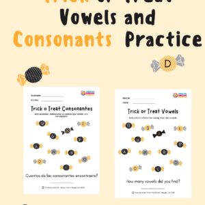 Trick or Treat Vowels and Consonants Practice