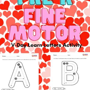 V-Day Learn Letters Activity Worksheet: Pre-K