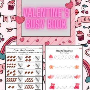 PreK Valentine's Day English/Spanish Busy Book: Count, Match, Trace and Color